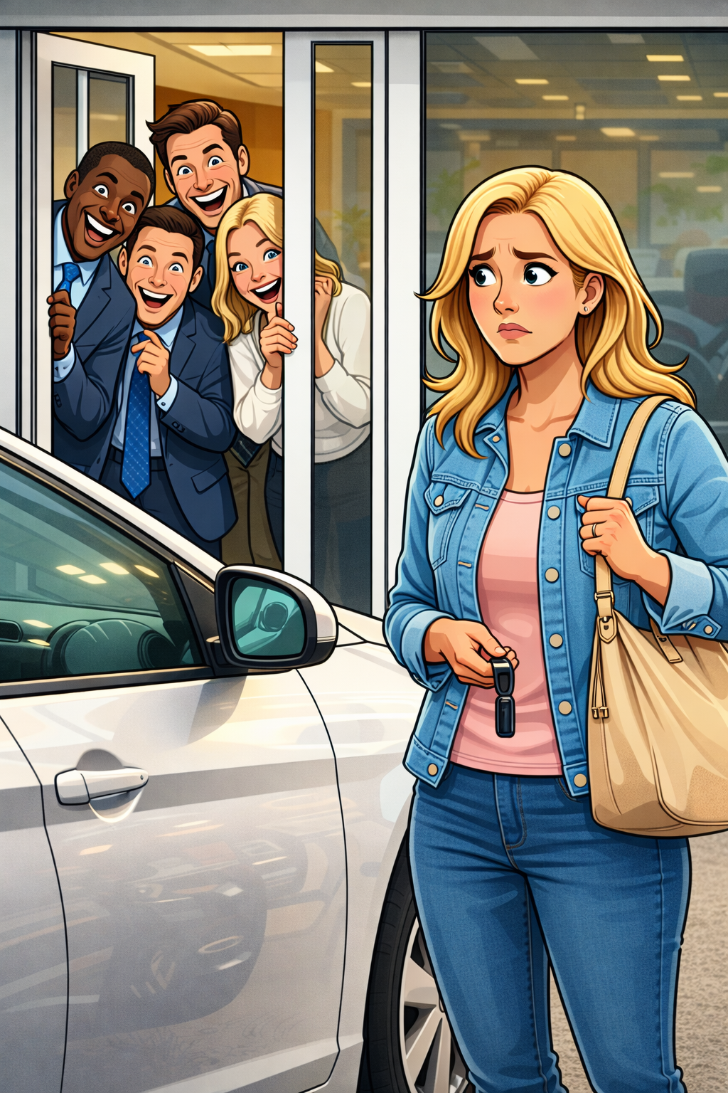 Cartoon of dealership